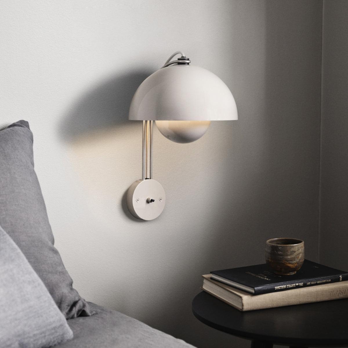 Flowerpot Styled Wall Sconce Light Fixture With Rounded Double Dome Shade