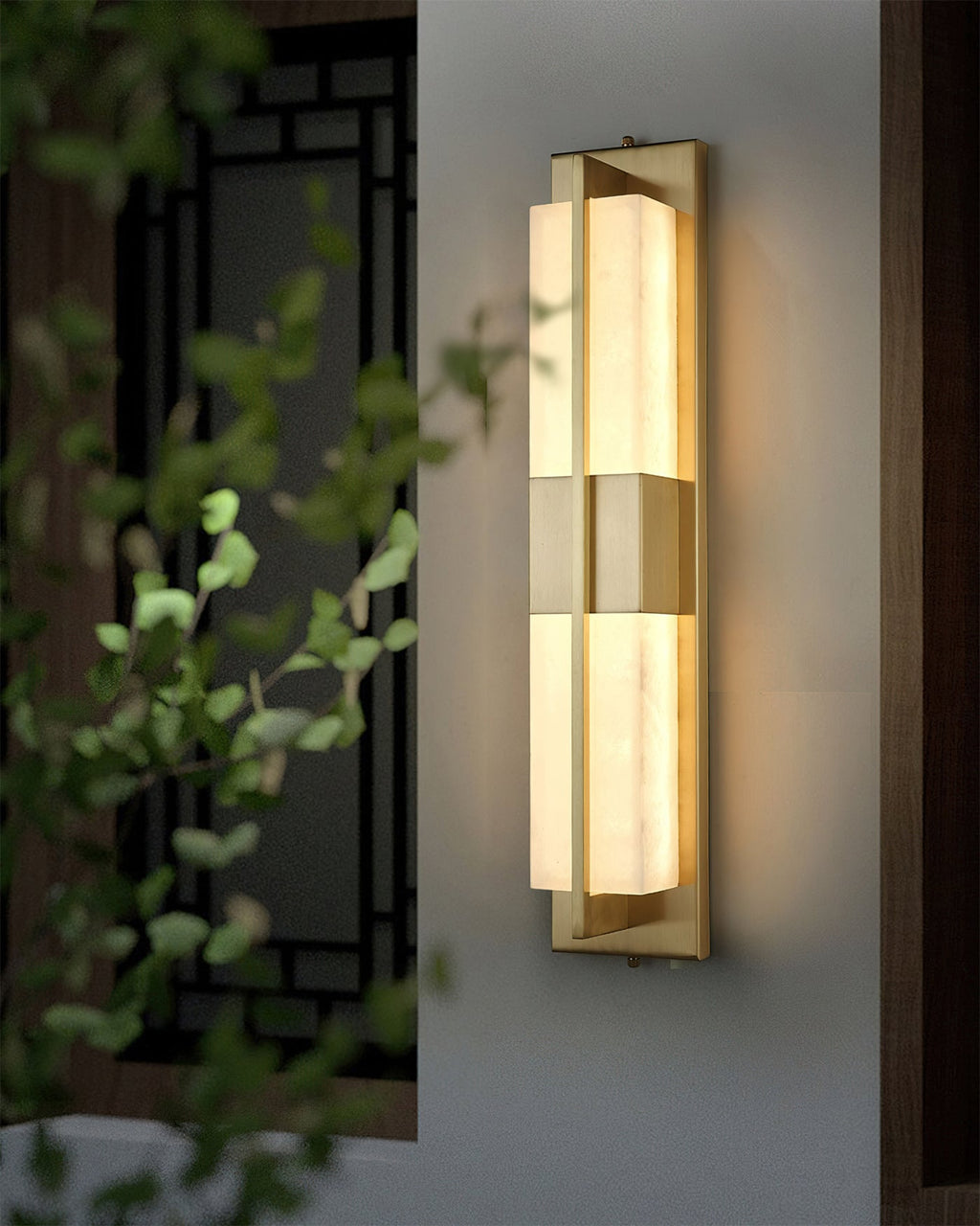 Banded Alabaster Panel LED Wall Lamp