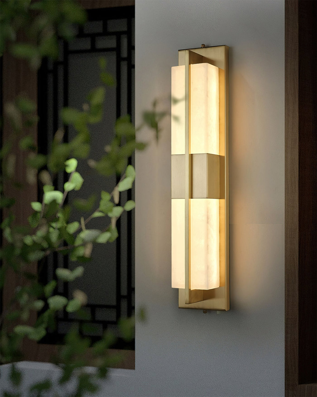 Banded Alabaster Panel LED Wall Lamp