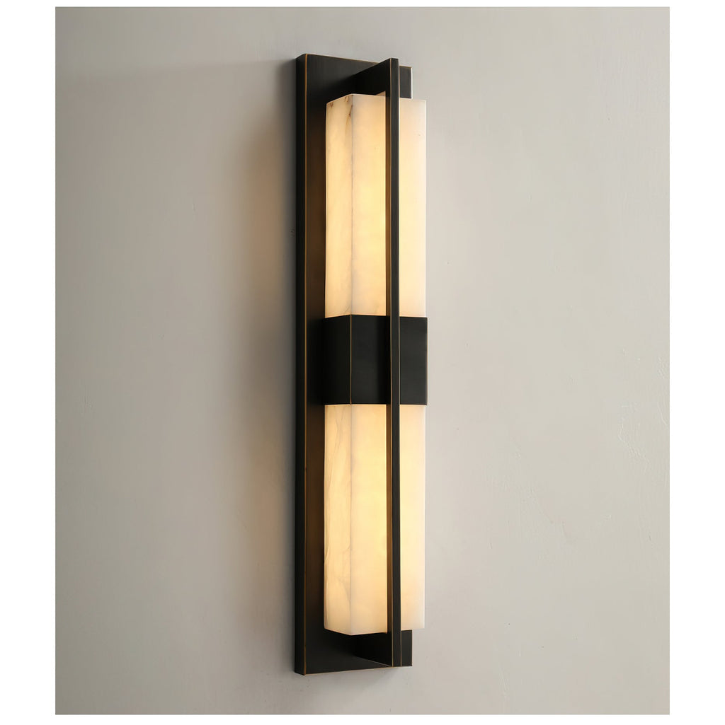 Banded Alabaster Panel LED Wall Lamp