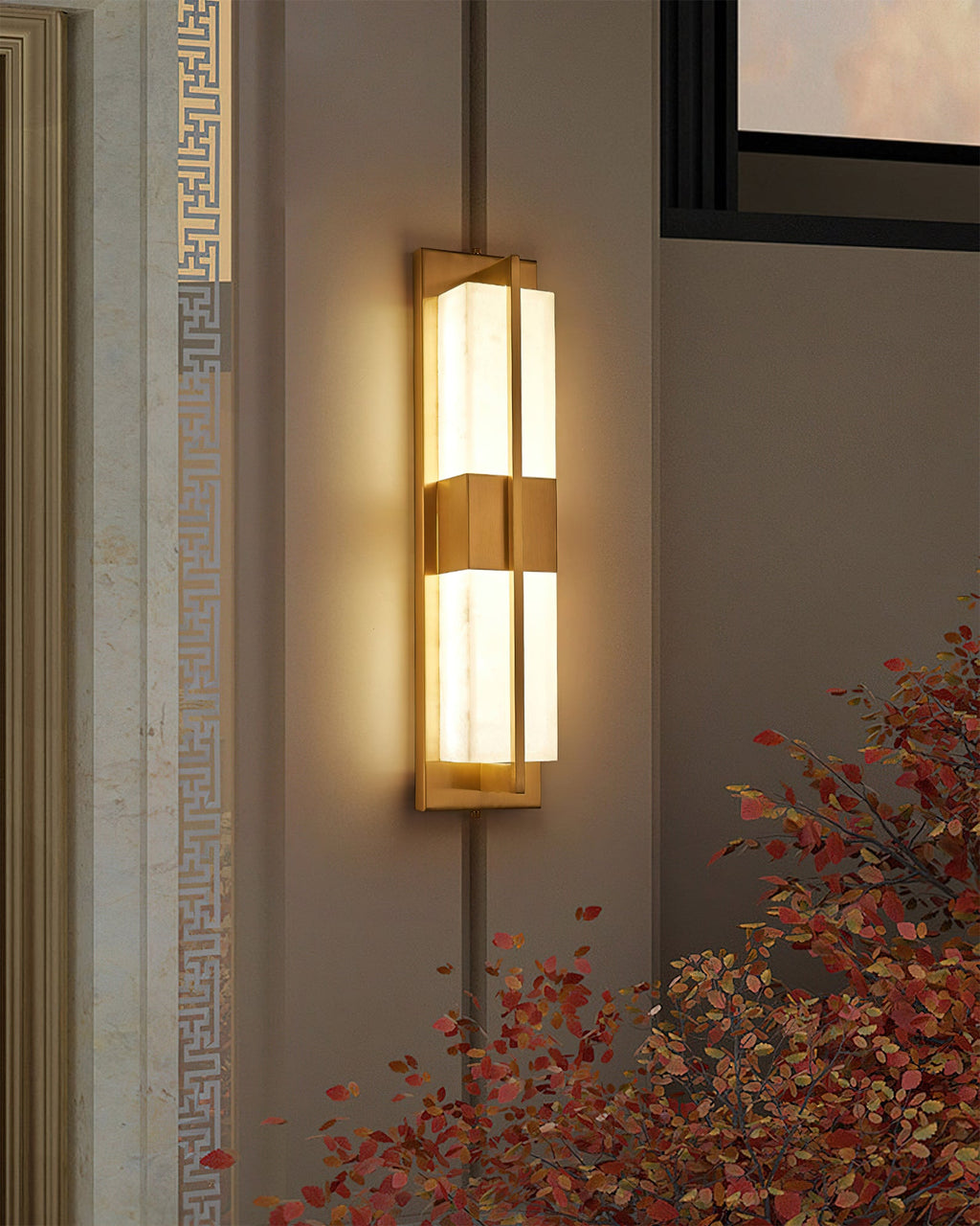Banded Alabaster Panel LED Wall Lamp