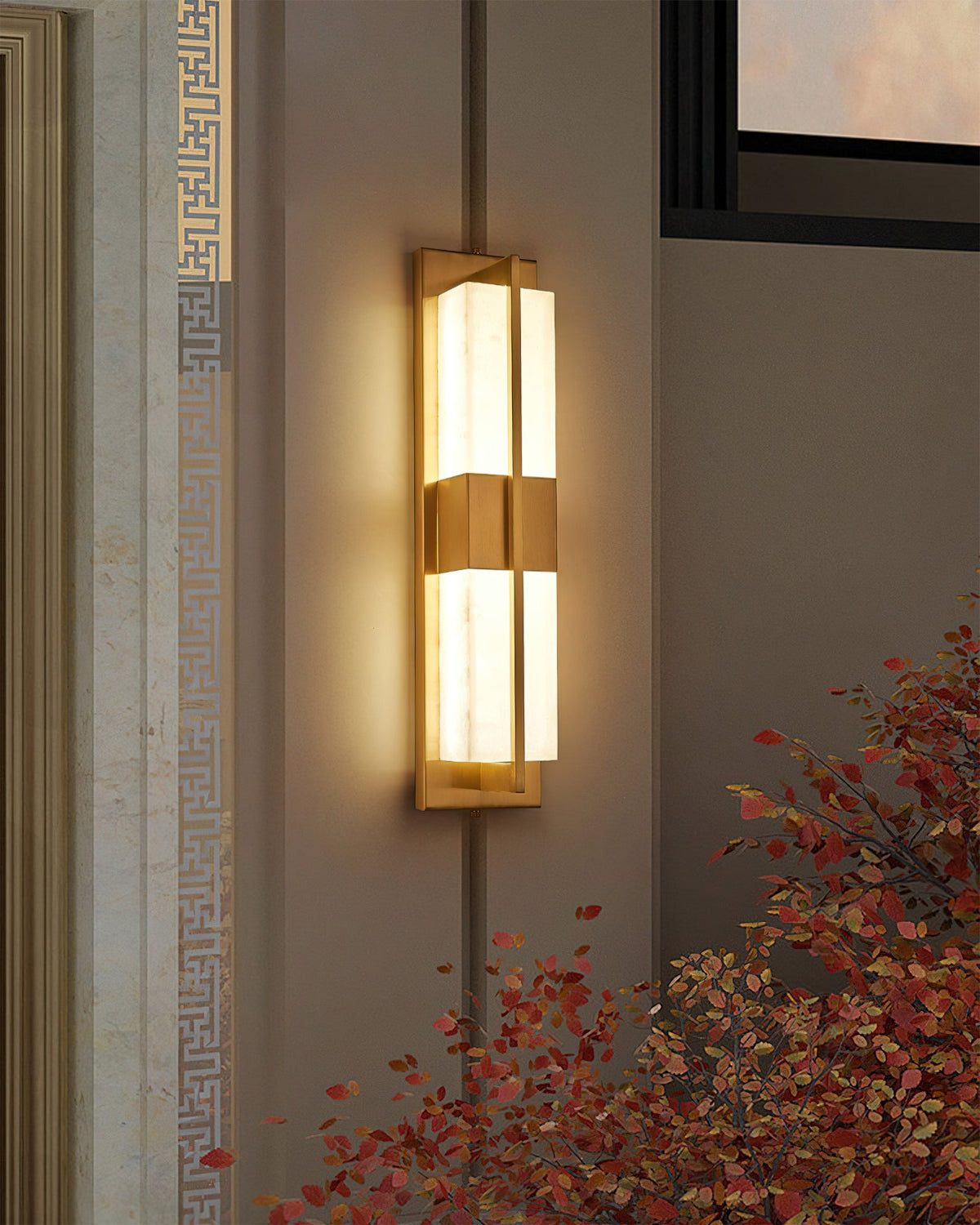 Banded Alabaster Panel LED Wall Lamp