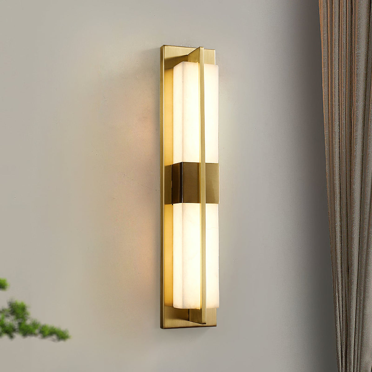 Banded Alabaster Panel LED Wall Lamp
