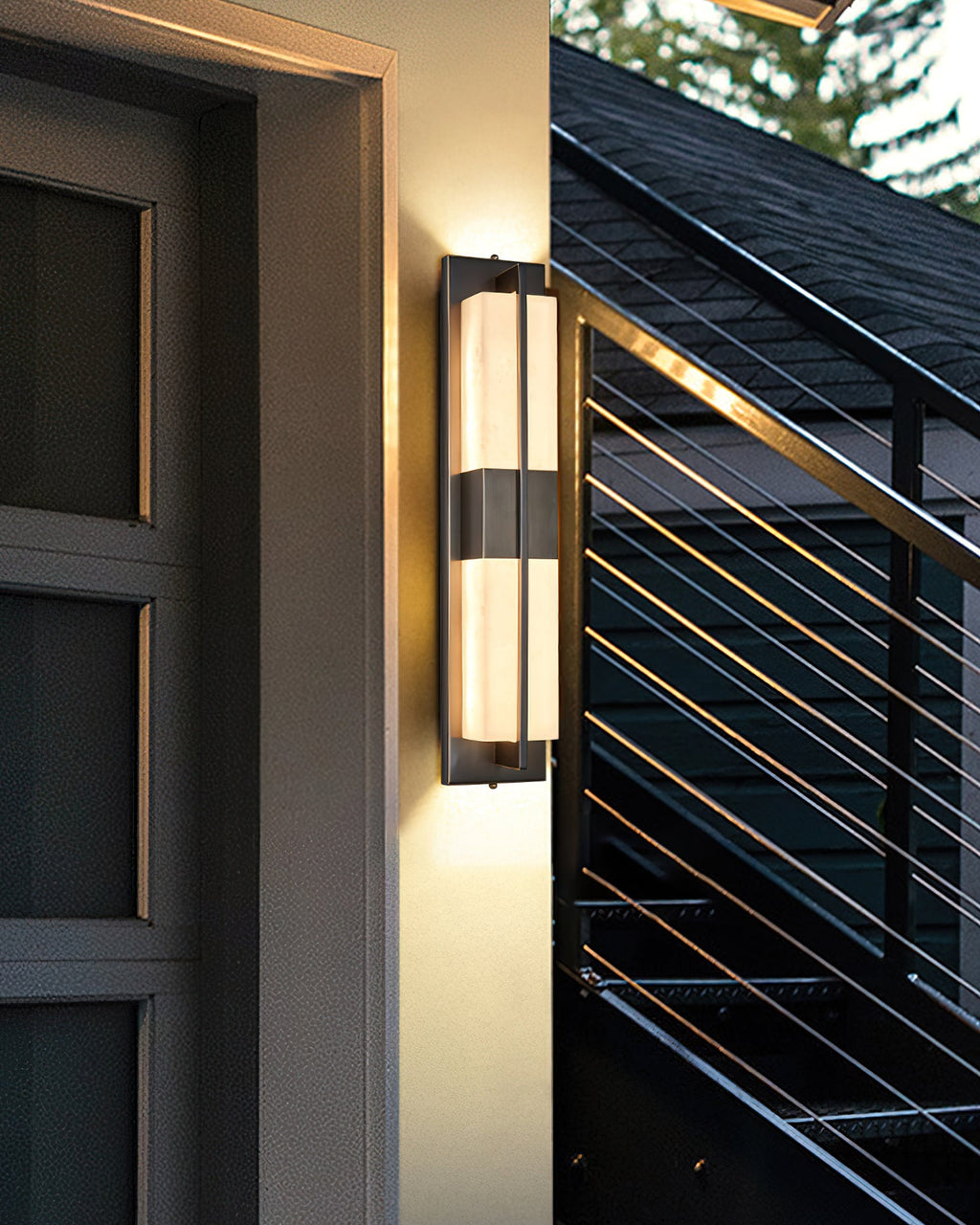 Banded Alabaster Panel LED Wall Lamp