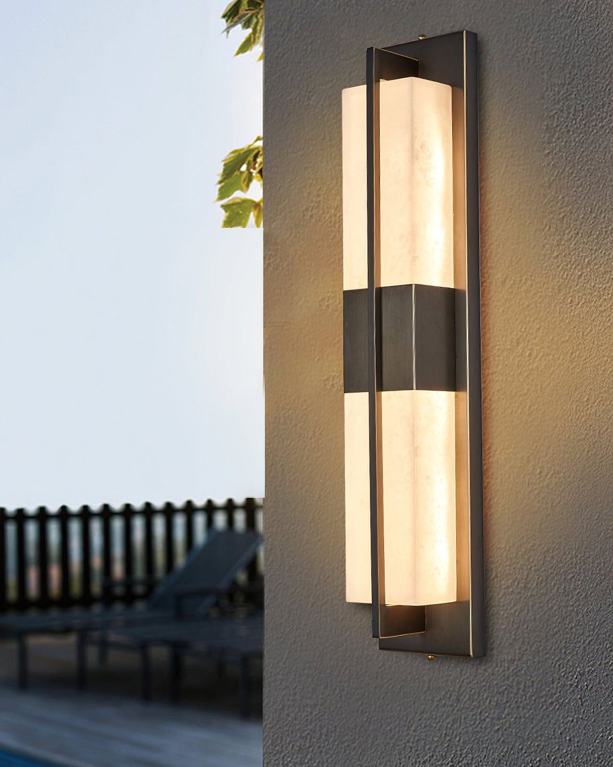 Banded Alabaster Panel LED Wall Lamp
