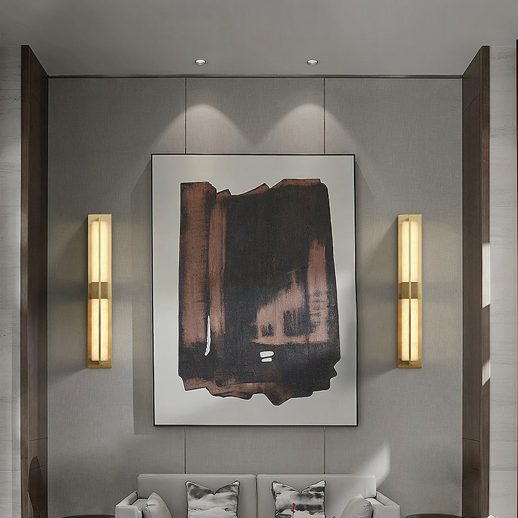 Banded Alabaster Panel LED Wall Lamp