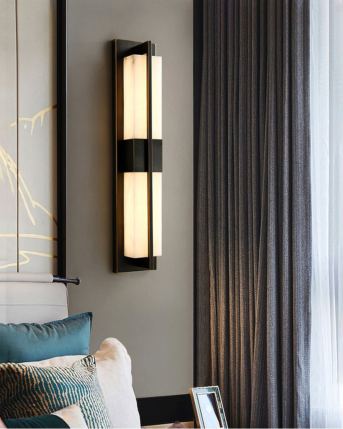 Banded Alabaster Panel LED Wall Lamp