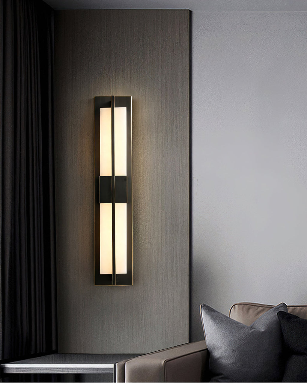 Banded Alabaster Panel LED Wall Lamp