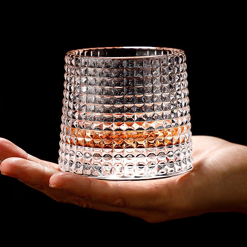 Rotating Crystal Whiskey Tumbler