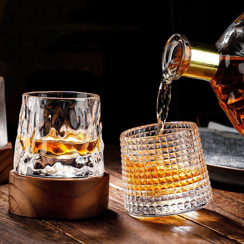 Rotating Crystal Whiskey Tumbler