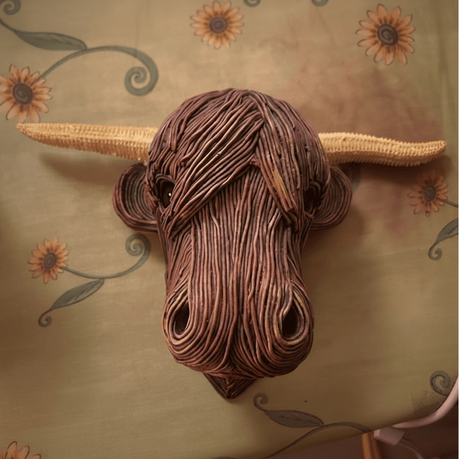 Rustic Highland Cow Head Wall Decor