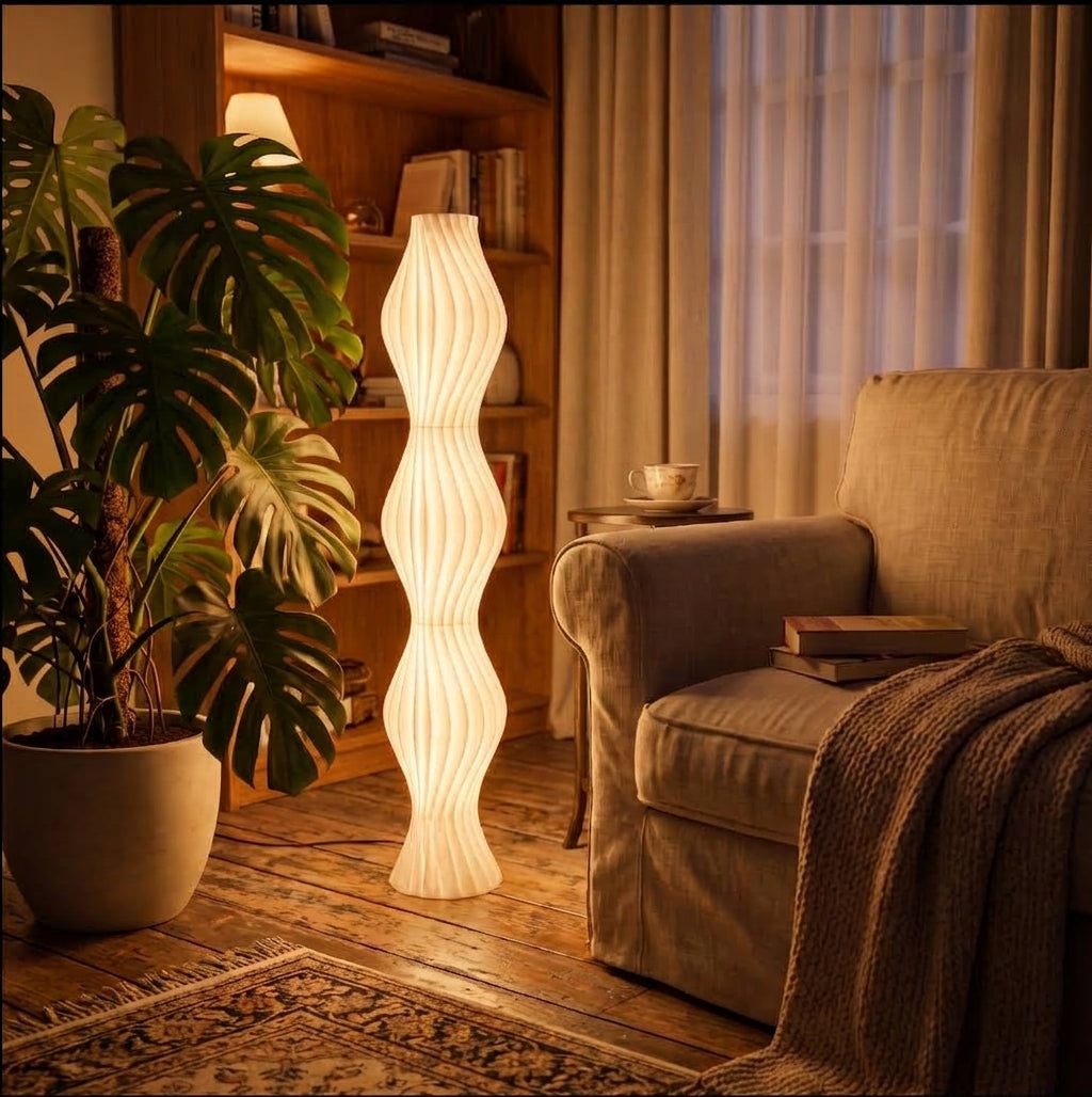 Stacked Opal Column Floor Lamp