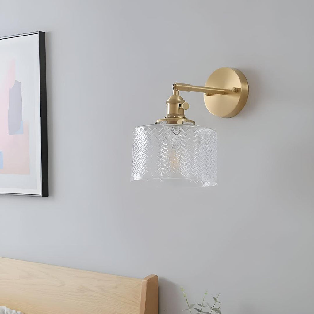 Glass Wall Lamp Light With Adjustable Shade for Home