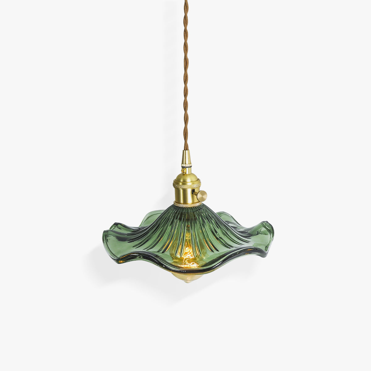 Fluted Glass Flower Pendant Light