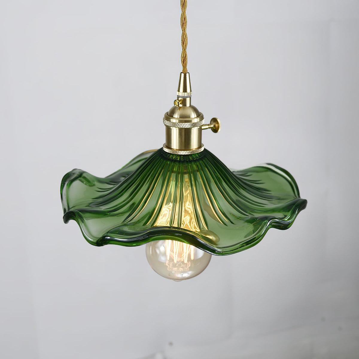 Fluted Glass Flower Pendant Light