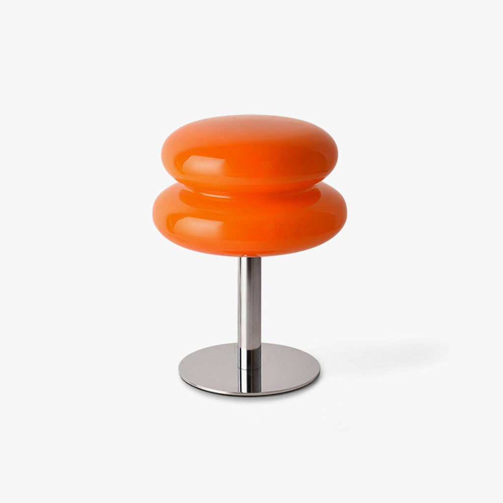 Double-Dome Glass Chrome Table Lamp