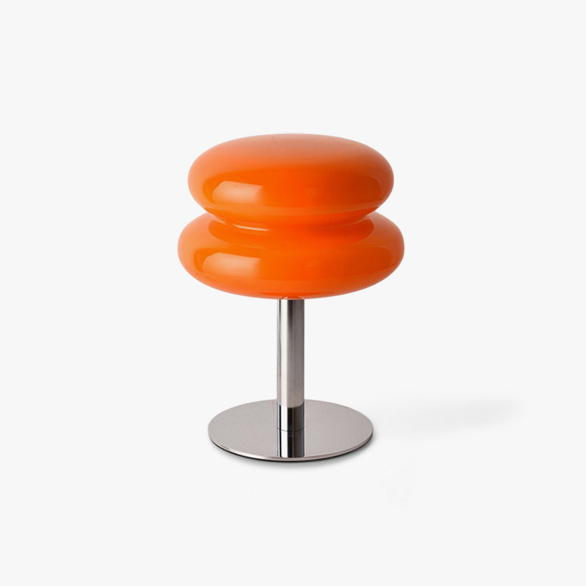 Double-Dome Glass Chrome Table Lamp