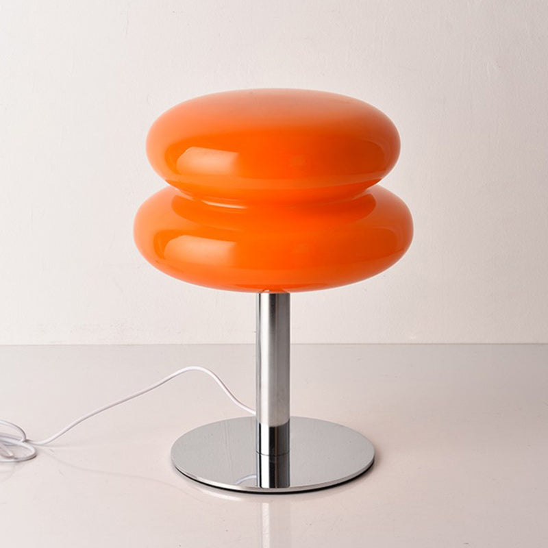 Double-Dome Glass Chrome Table Lamp