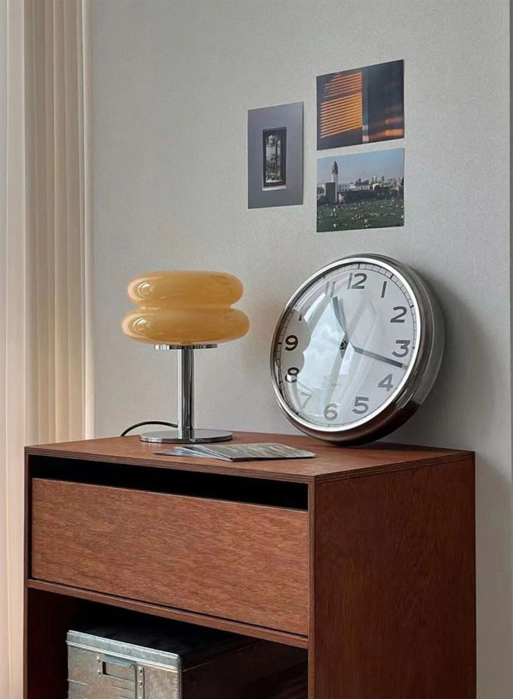 Double-Dome Glass Chrome Table Lamp