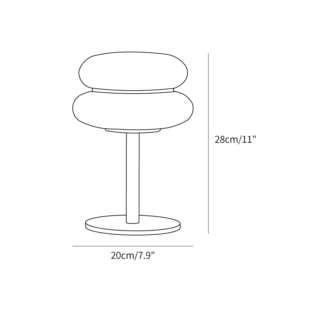 Double-Dome Glass Chrome Table Lamp