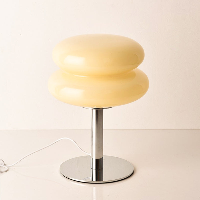 Double-Dome Glass Chrome Table Lamp