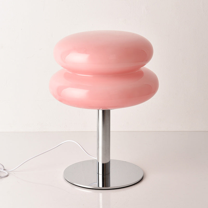 Double-Dome Glass Chrome Table Lamp