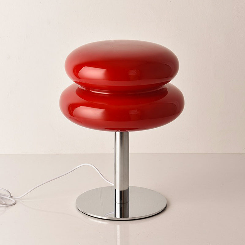 Double-Dome Glass Chrome Table Lamp
