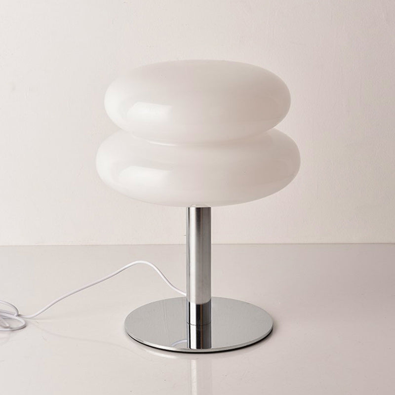 Double-Dome Glass Chrome Table Lamp
