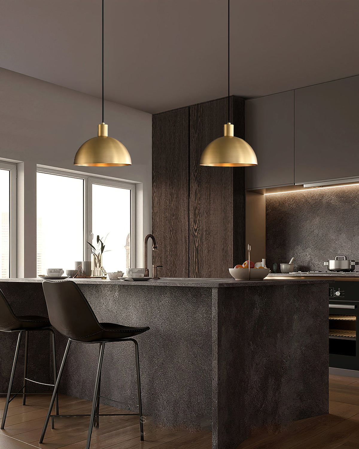 Brass Dome Pendant Light