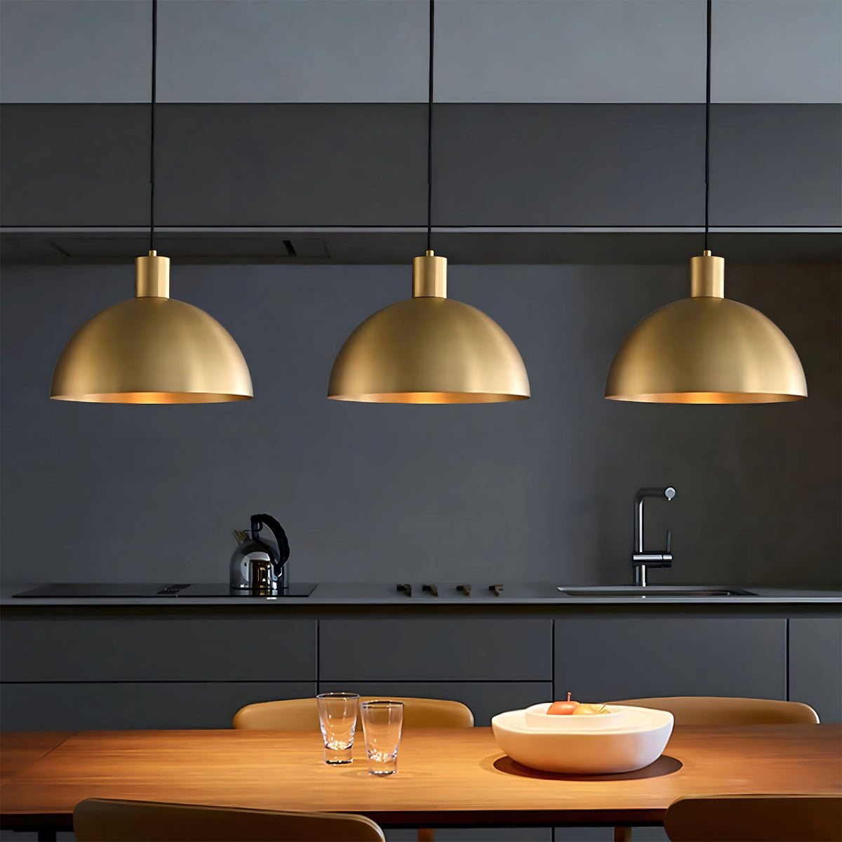 Brass Dome Pendant Light