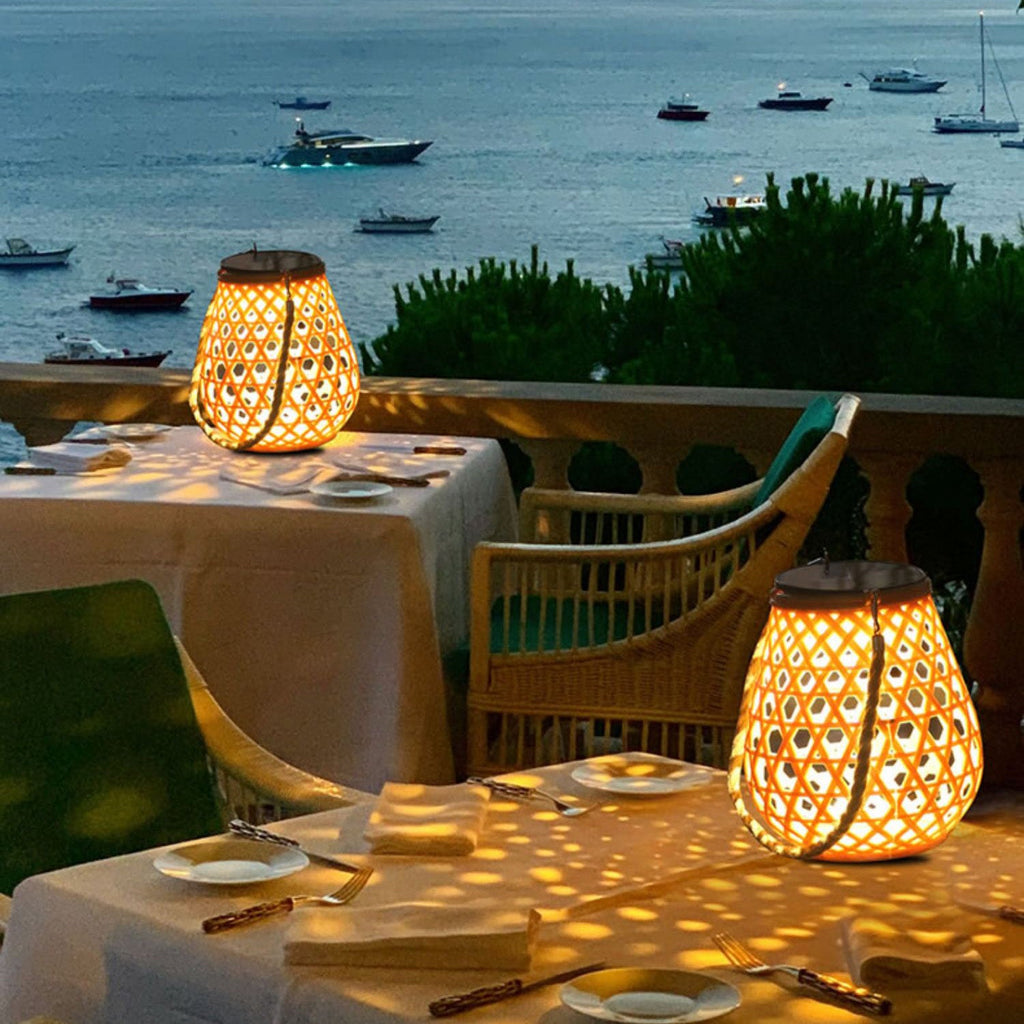 Solar Woven-Look Garden Lantern