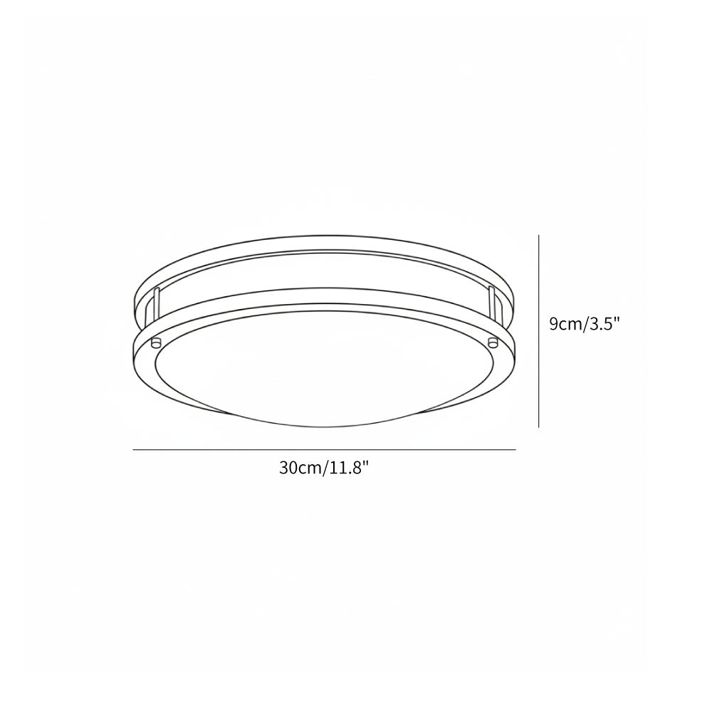 Round Frosted Glass Brass LED Flush Ceiling Light
