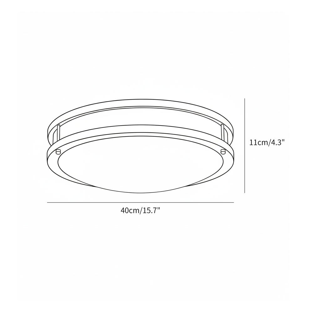 Round Frosted Glass Brass LED Flush Ceiling Light