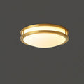 Round Frosted Glass Brass LED Flush Ceiling Light
