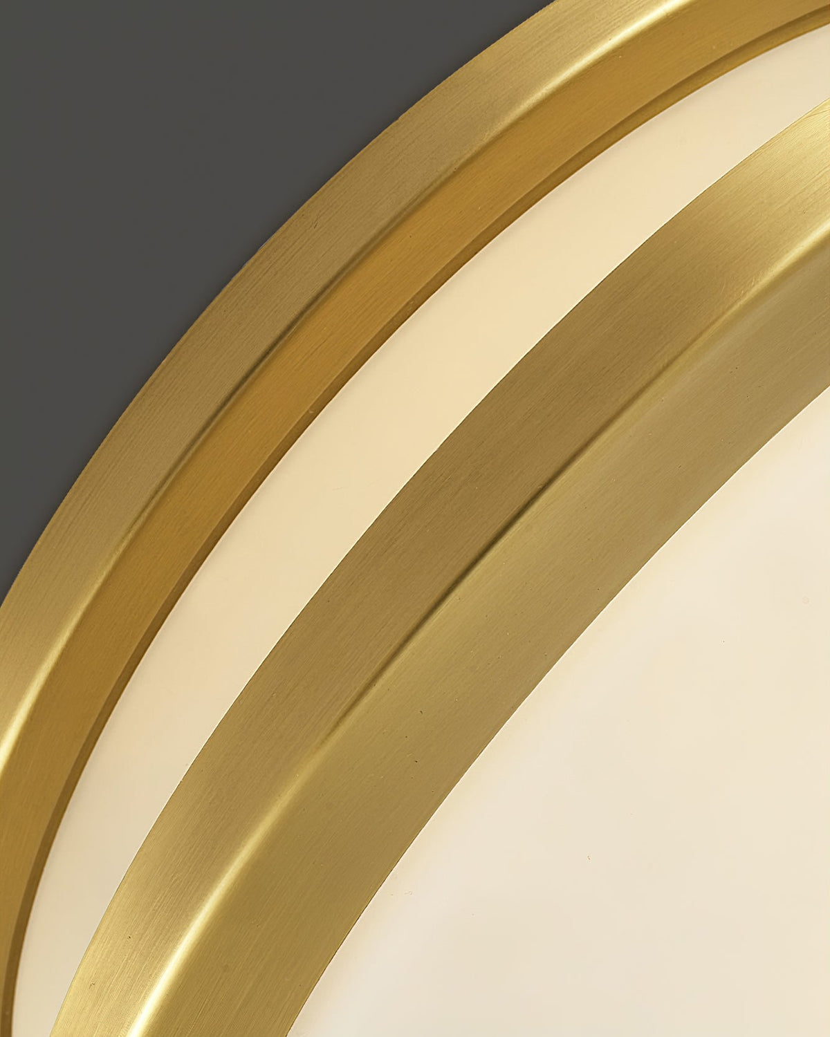 Round Frosted Glass Brass LED Flush Ceiling Light