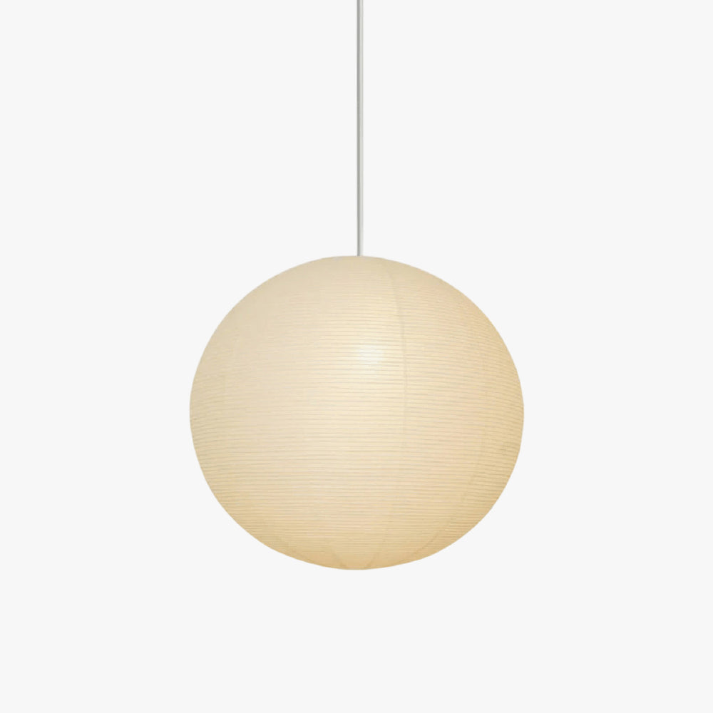 Ribbed Rice Paper Globe Pendant Lamp