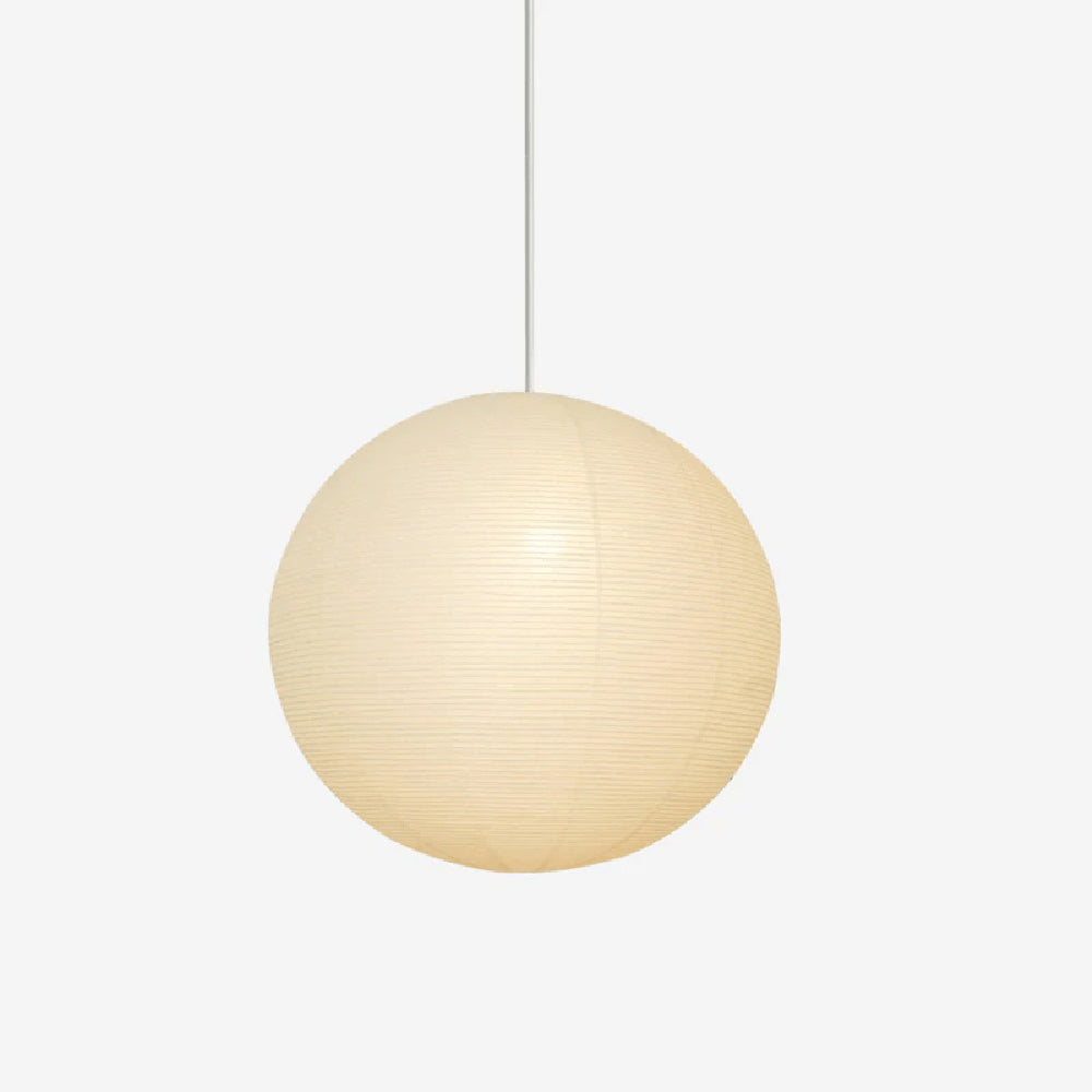 Ribbed Rice Paper Globe Pendant Lamp
