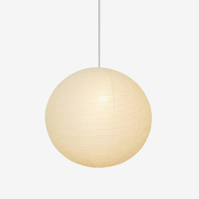 Ribbed Rice Paper Globe Pendant Lamp