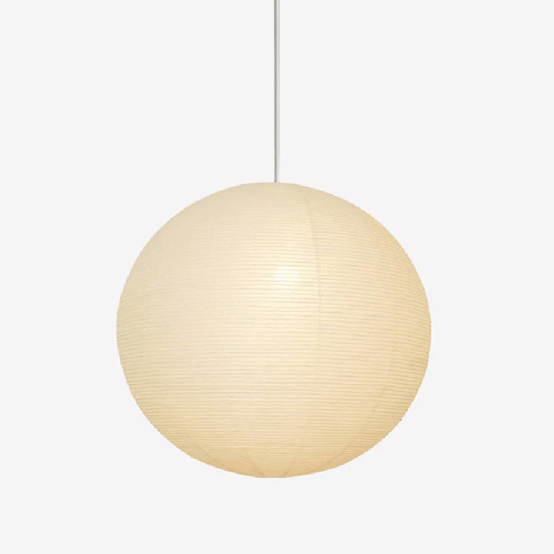 Ribbed Rice Paper Globe Pendant Lamp