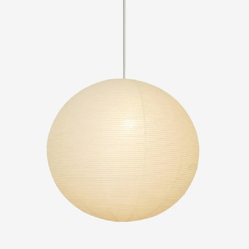 Ribbed Rice Paper Globe Pendant Lamp