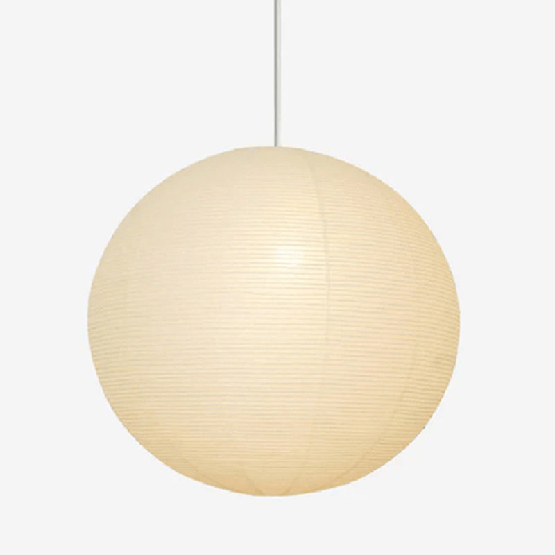 Ribbed Rice Paper Globe Pendant Lamp