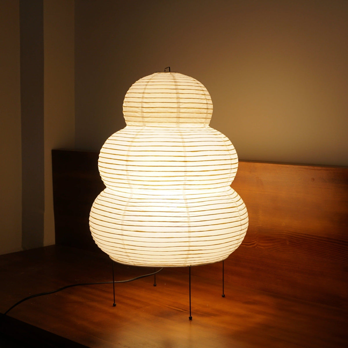 Three-Tier Rice Paper Globe Table Lamp