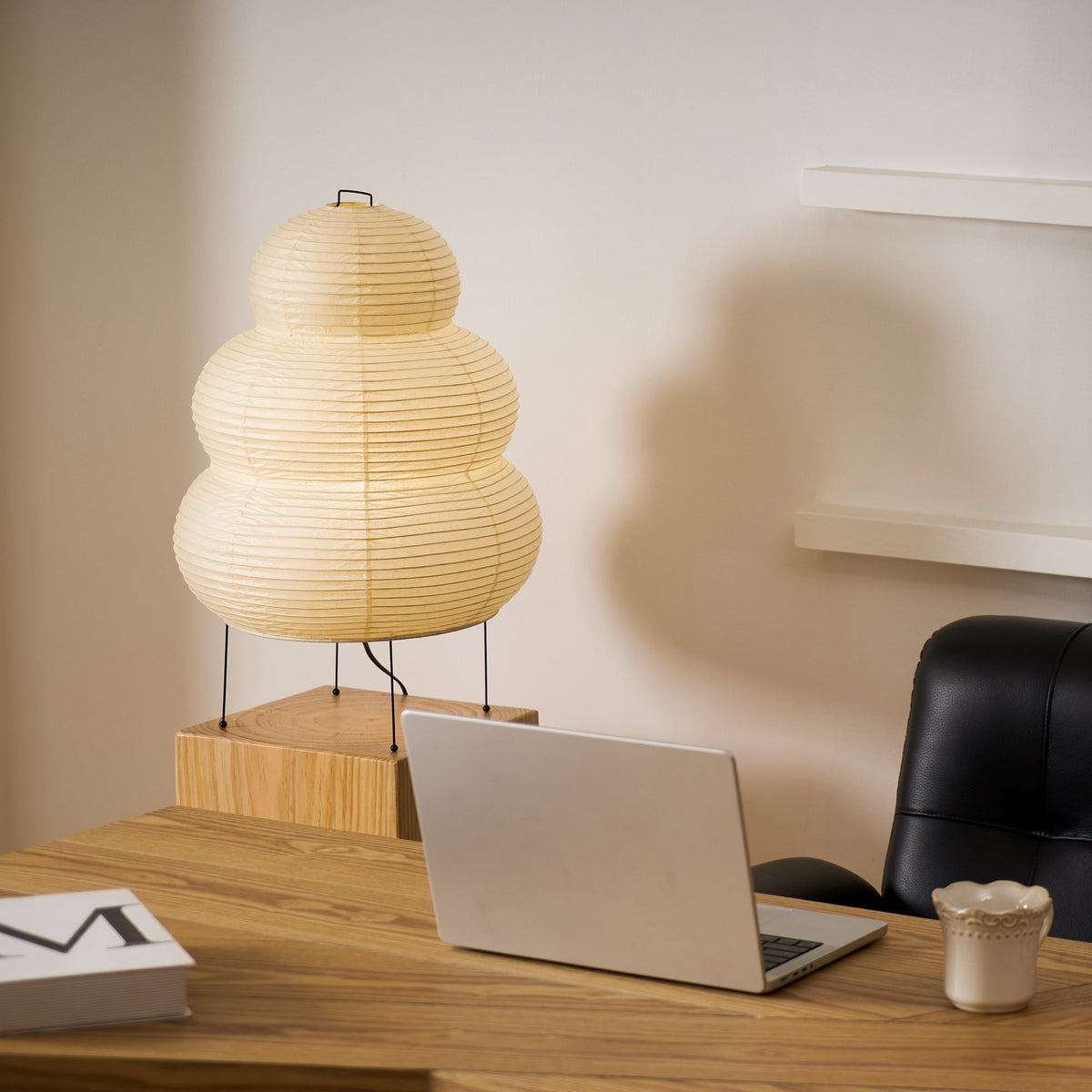 Three-Tier Rice Paper Globe Table Lamp