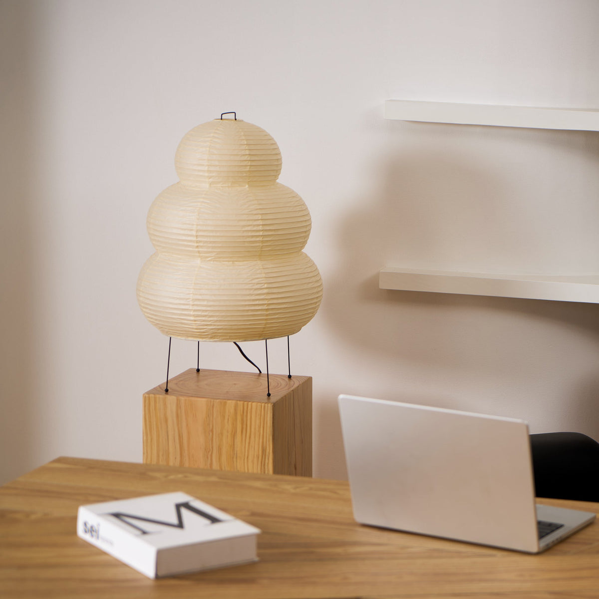 Three-Tier Rice Paper Globe Table Lamp