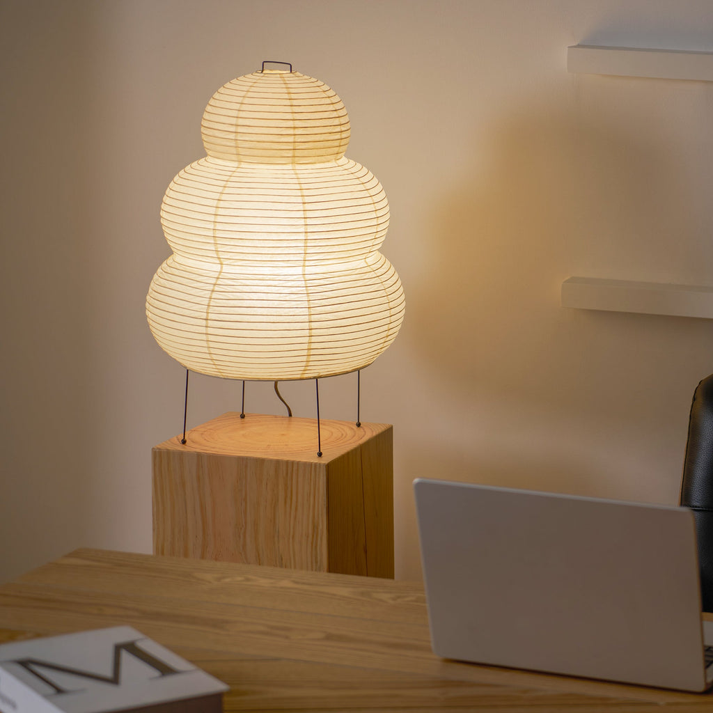Three-Tier Rice Paper Globe Table Lamp