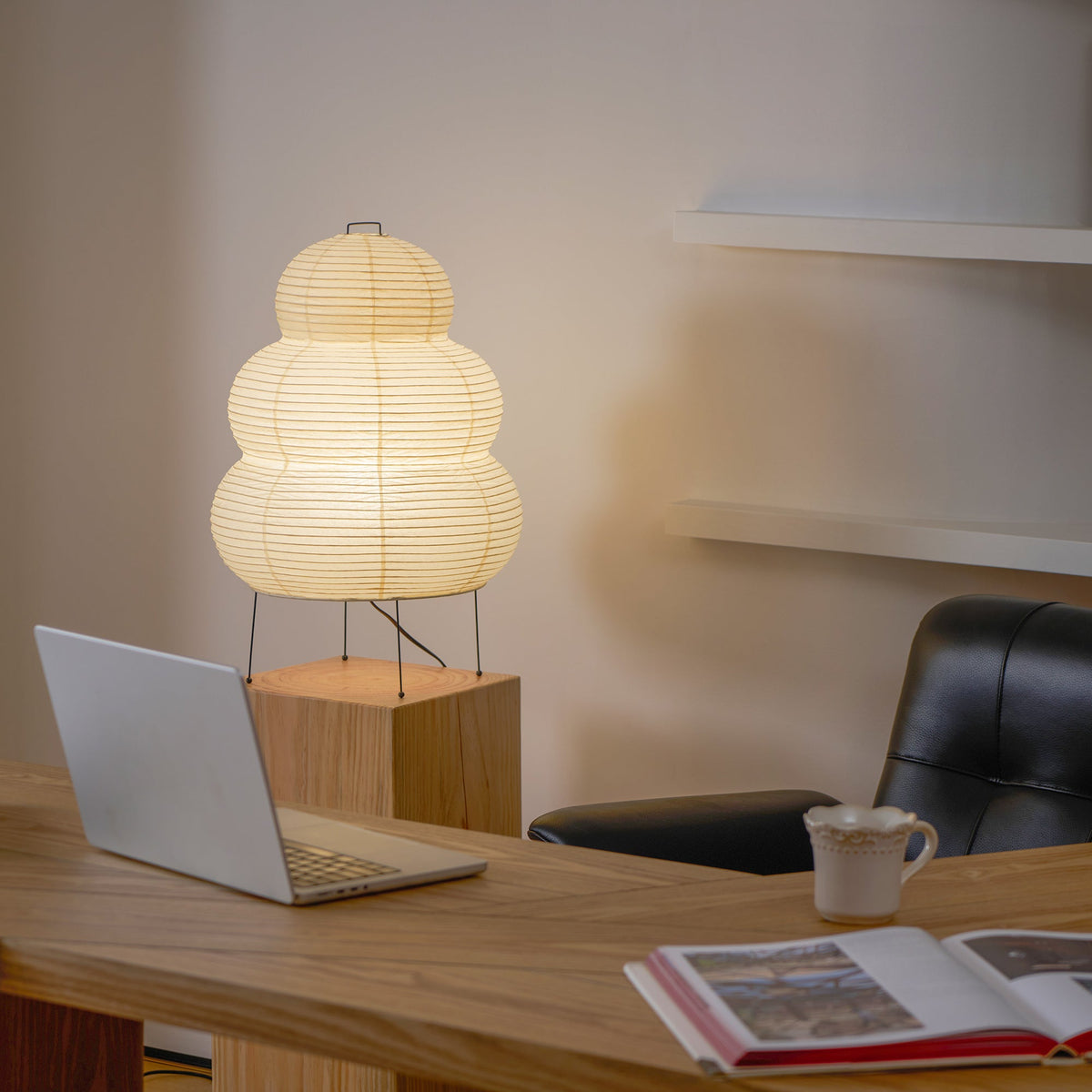 Three-Tier Rice Paper Globe Table Lamp