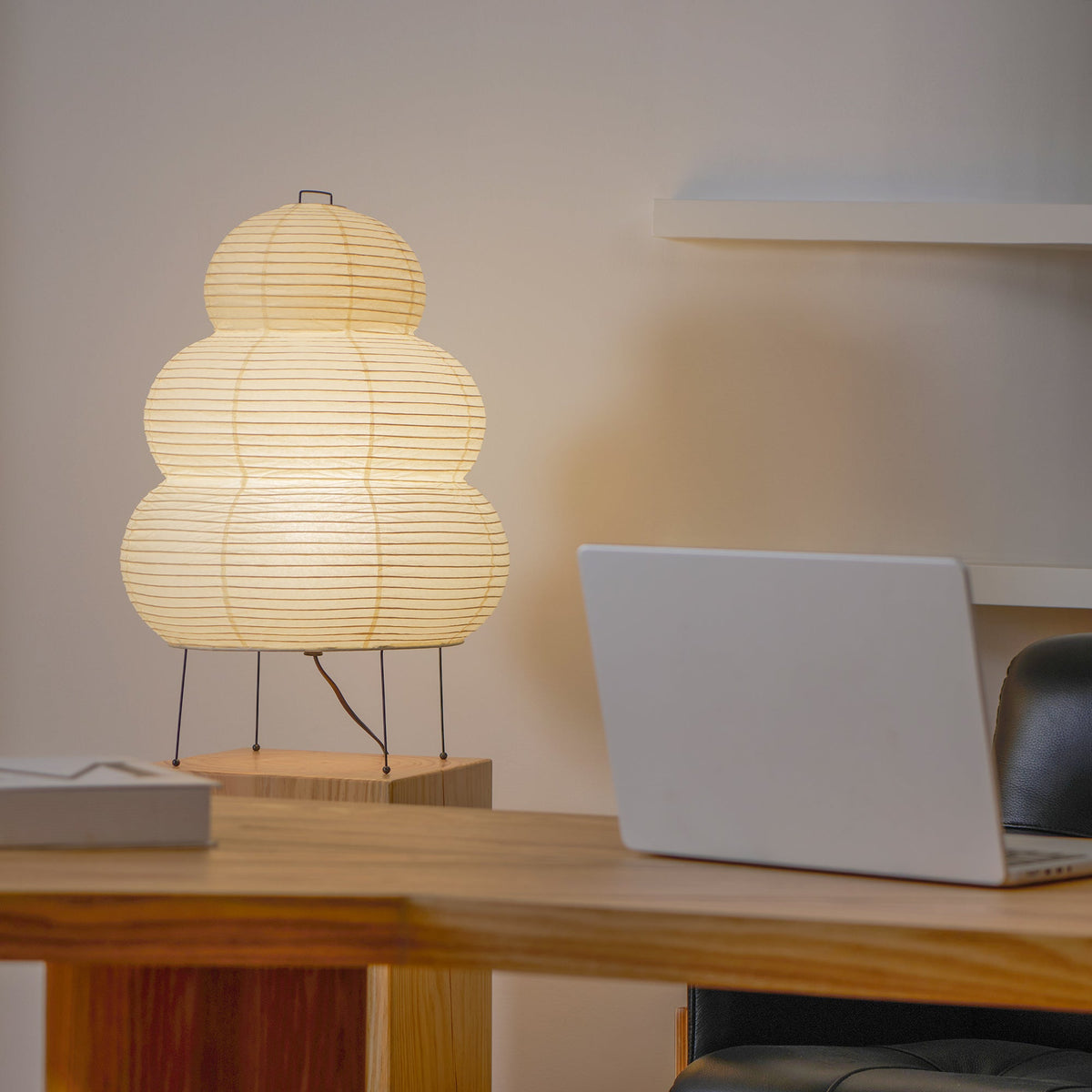 Three-Tier Rice Paper Globe Table Lamp
