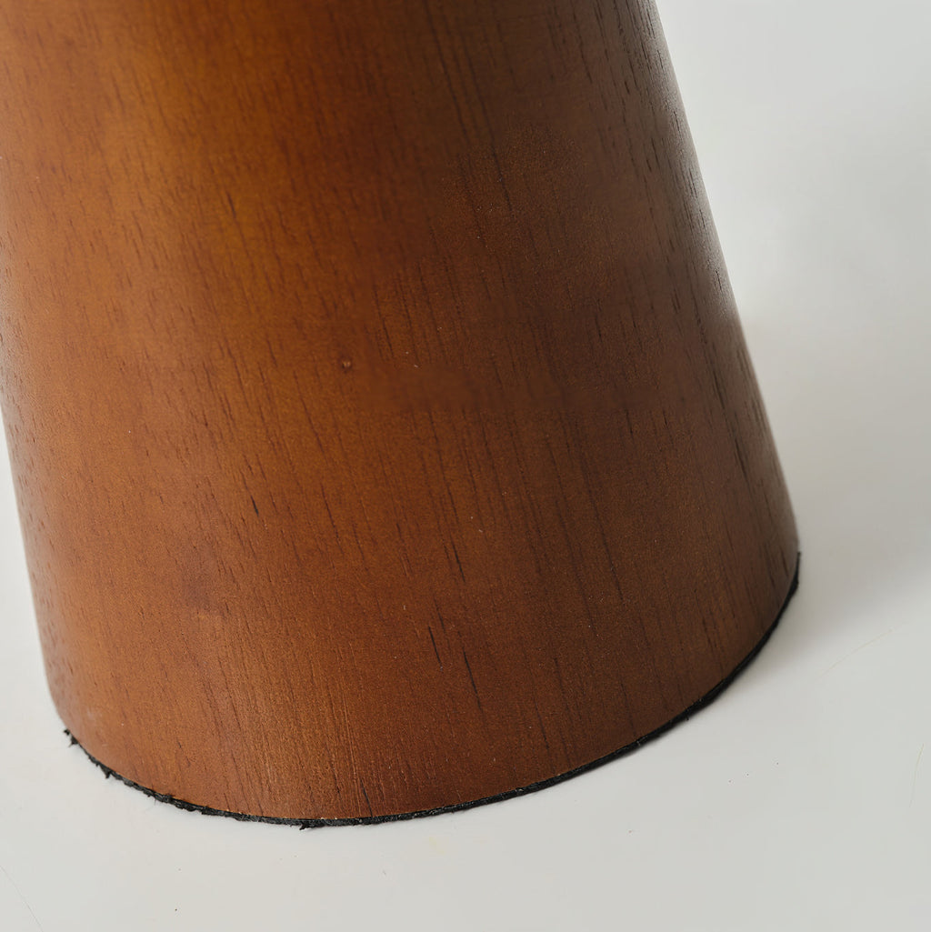 Tapered Walnut Column Linen Table Lamp