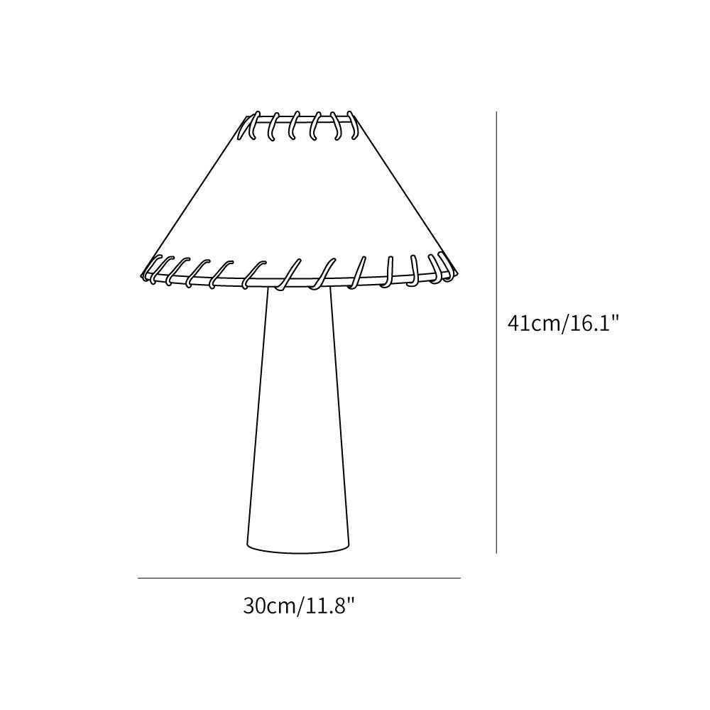 Tapered Walnut Column Linen Table Lamp