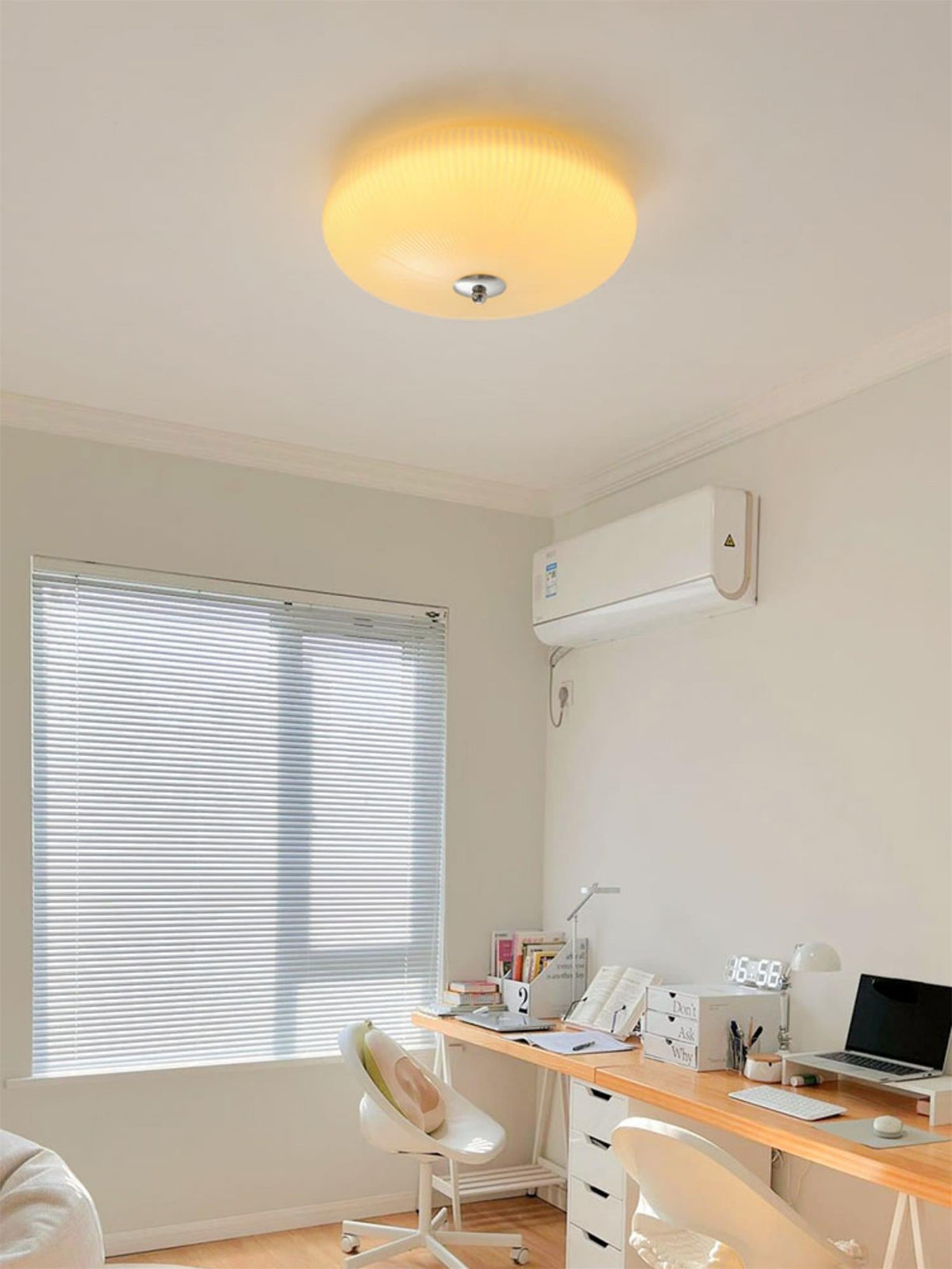 Ribbed Dome LED Flush Ceiling Light